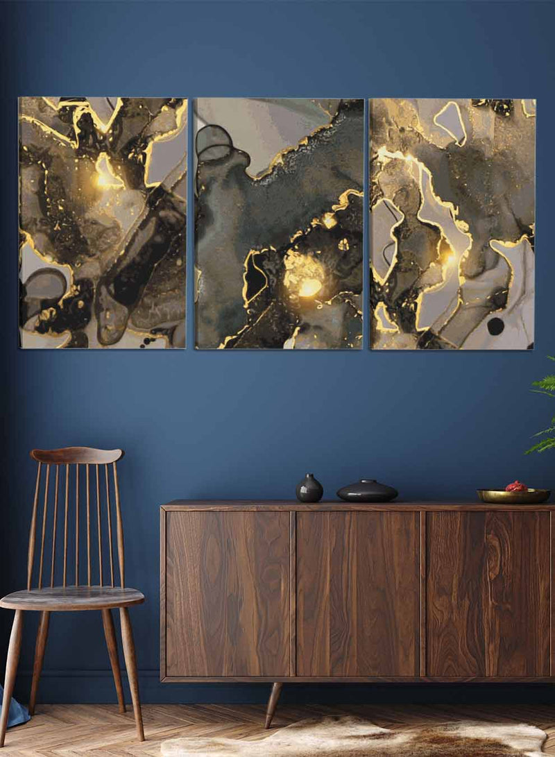 Abstract Marble Glow Paintings(set of 3)