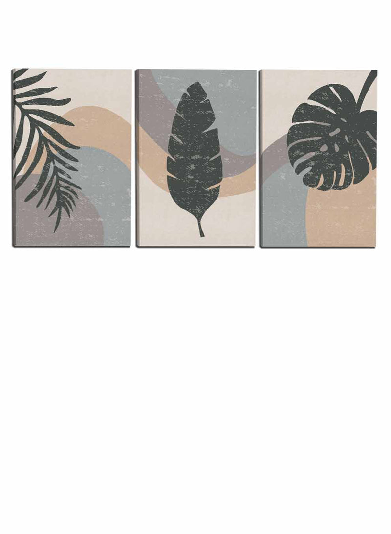 Abstract Leaves Flowers Paintings(set of 3)