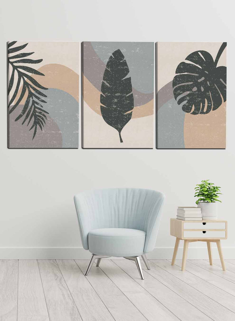 Abstract Leaves Flowers Paintings(set of 3)