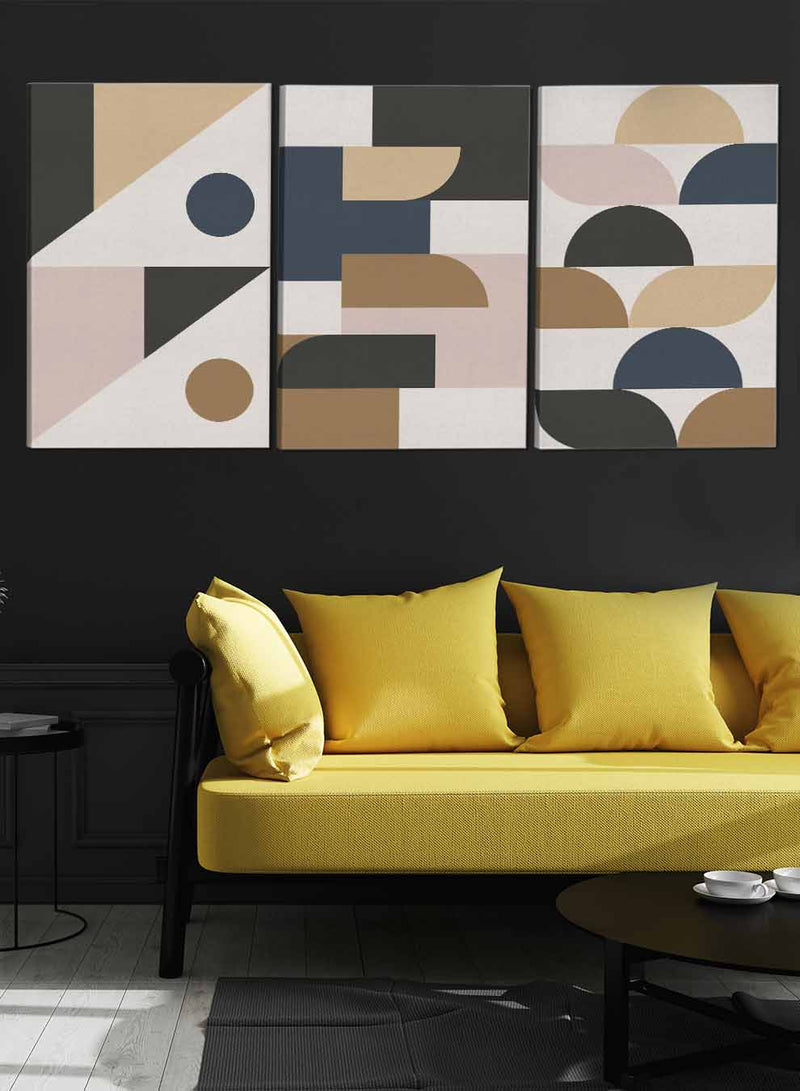 Boho Pattern Abstract Paintings(set of 3)