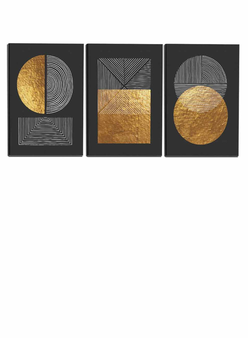 Abstract Circle Squares Paintings(set of 3)