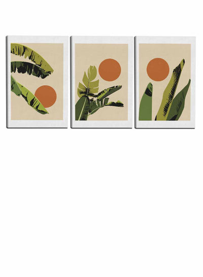 Abstract Tropical Plant Paintings(set of 3)
