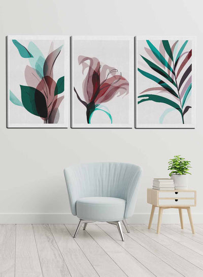 Abstract Jungle Tropical Leaves Paintings(set of 3)