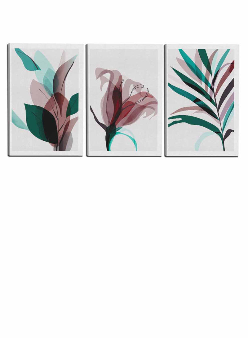 Abstract Jungle Tropical Leaves Paintings(set of 3)