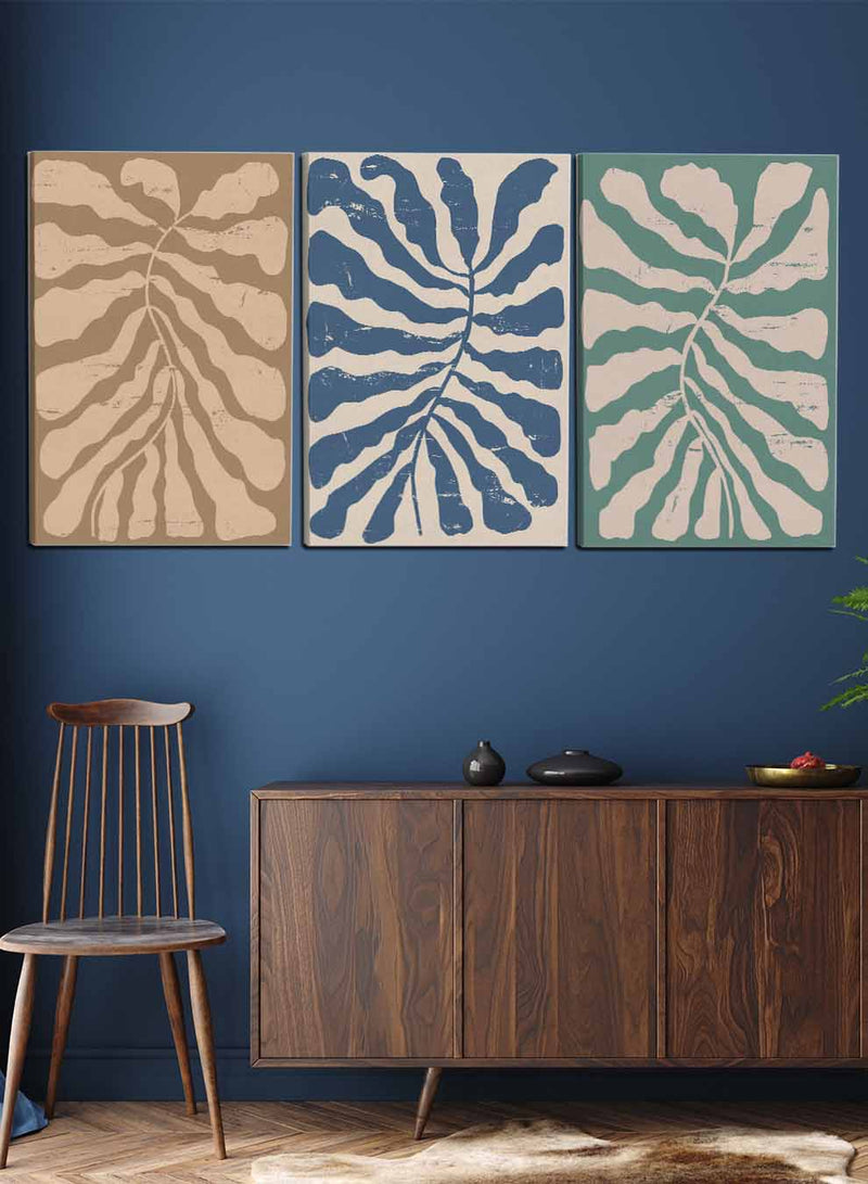 Boho Twigs Flowers Leaves Paintings(set of 3)