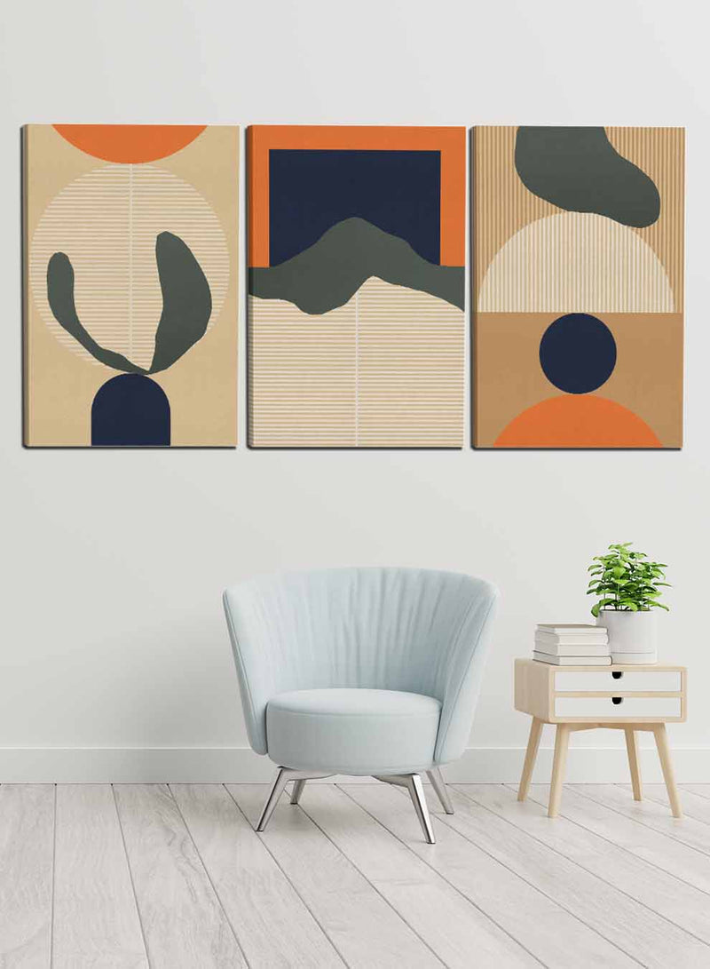 Abstract Lines Blocks Paintings(set of 3)