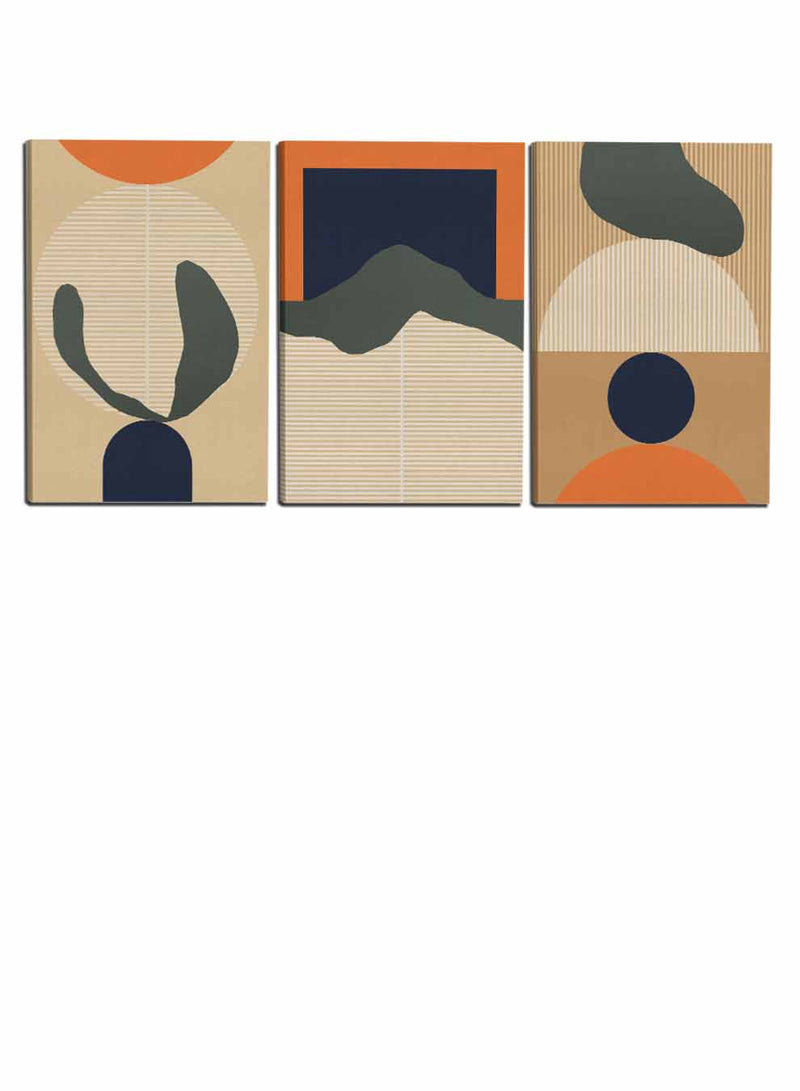 Abstract Lines Blocks Paintings(set of 3)