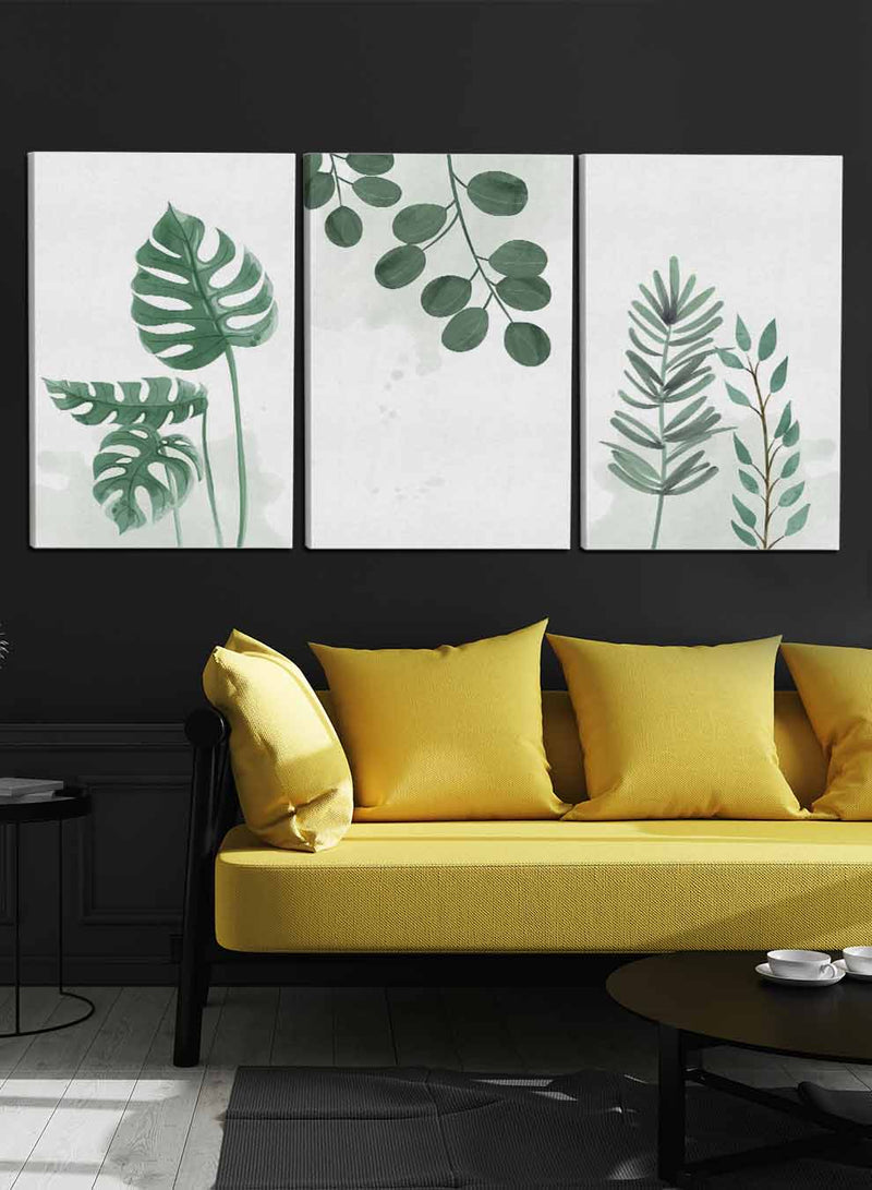 Botanic Wild Leaves Paintings(set of 3)