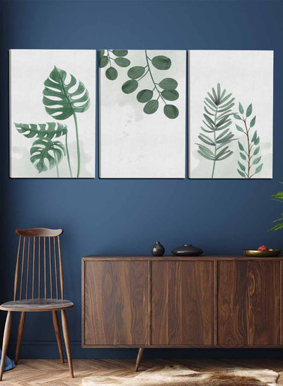 Botanic Wild Leaves Paintings(set of 3)