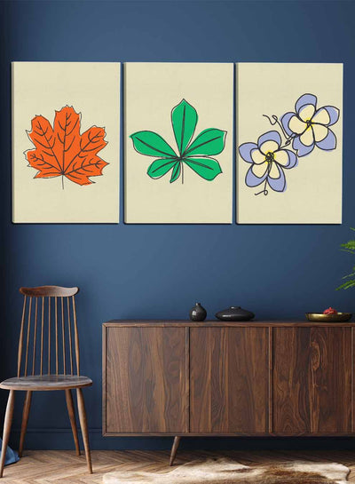 Colorful Flowers Paintings(set of 3)