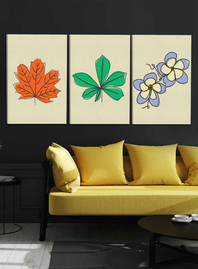 Colorful Flowers Paintings(set of 3)
