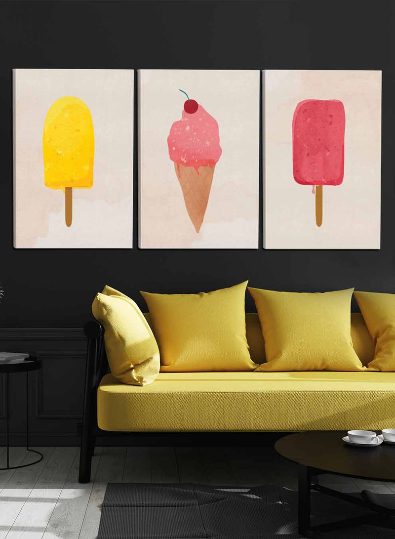 Ice Cream Paintings(set of 3)