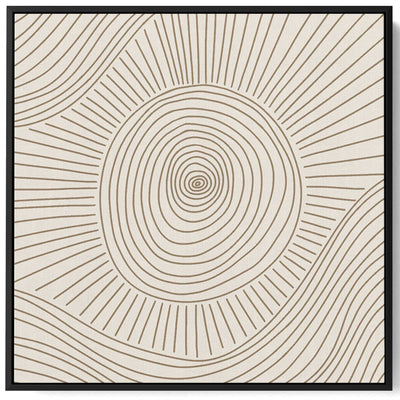 Square Canvas Wall Art Stretched Over Wooden Frame with Black Floating Frame and Esoteric Eye Abstract Painting