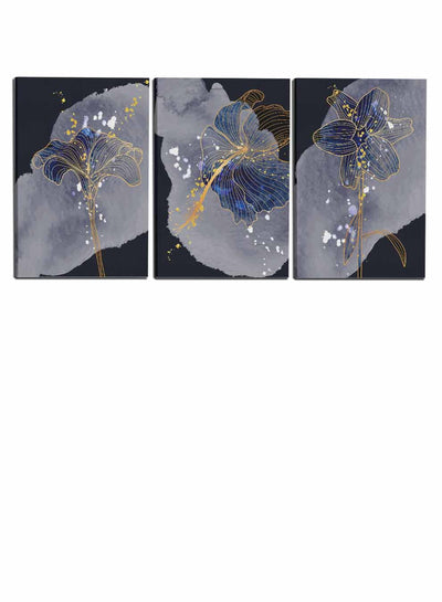 Luxury Shiny Mural Flowers Paintings(set of 3)