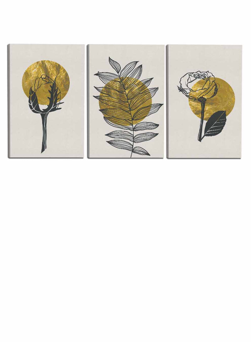 Boho Leaves Flower Paintings(set of 3)