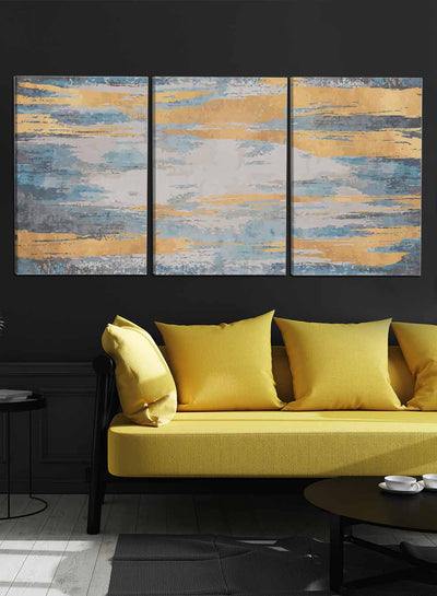 Abstract Hand Drawn Triptych Paintings(set of 3)