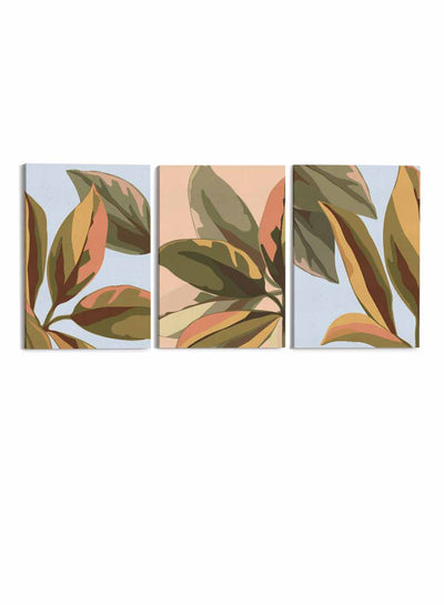 Botanical Large Leaves Paintings(set of 3)