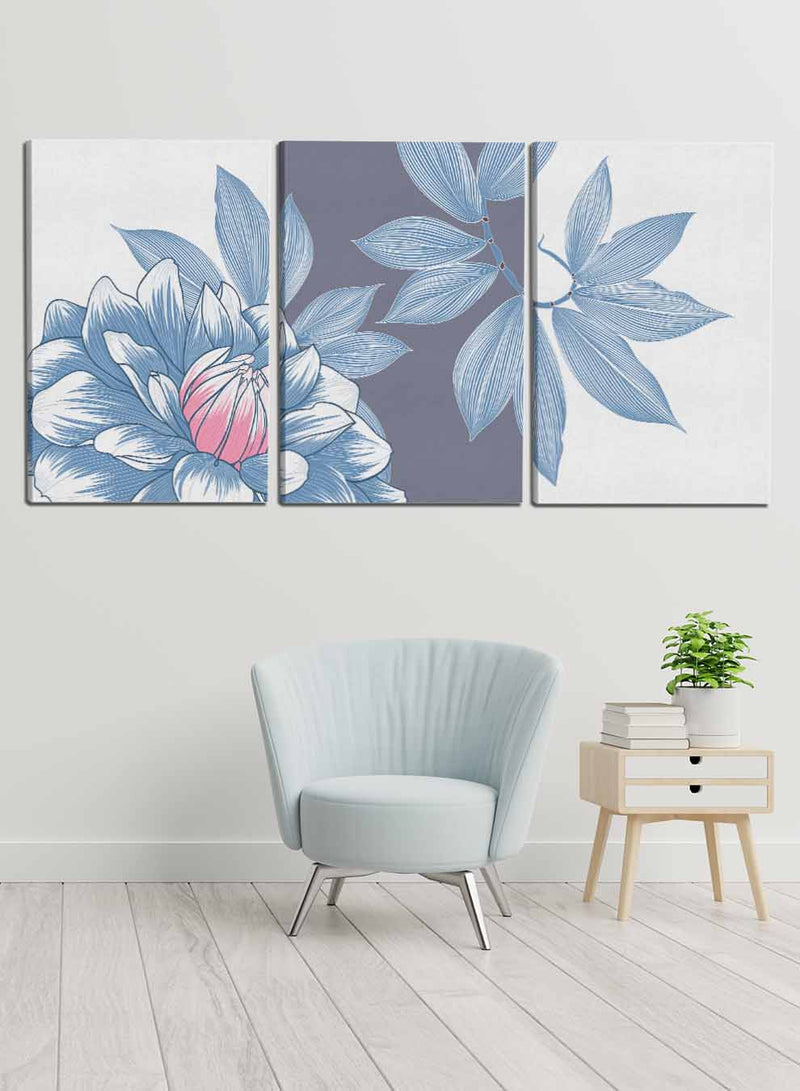 Abstract Dahlia Flowers Paintings(set of 3)