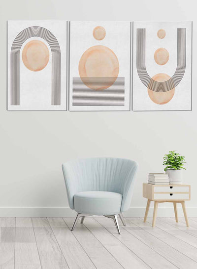 Contemporary Shapes Lines Abstract Paintings(set of 3)