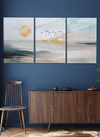 Abstract Sea Moon Oil Paintings(set of 3)