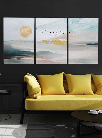 Abstract Sea Moon Oil Paintings(set of 3)