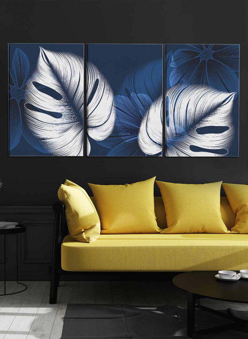Abstract Large Leaves Paintings(set of 3)