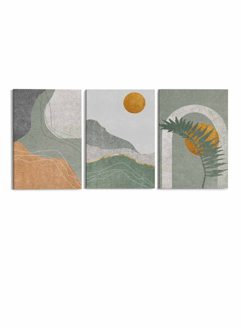 Tree and Moon Paintings(set of 3)