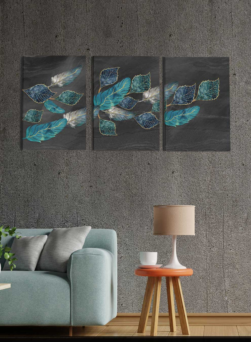 Interwoven Leaves Paintings(set of 3)