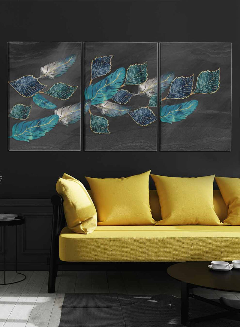 Interwoven Leaves Paintings(set of 3)