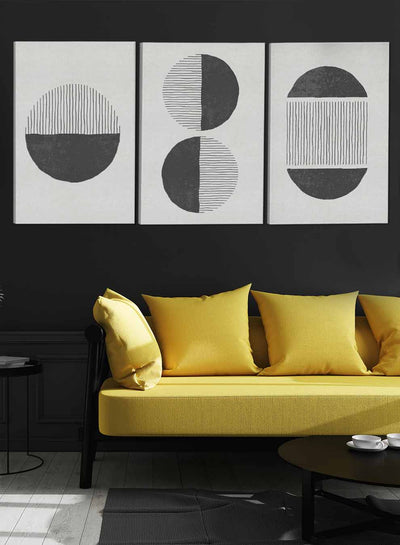 Circles Lines Abstract Paintings(set of 3)
