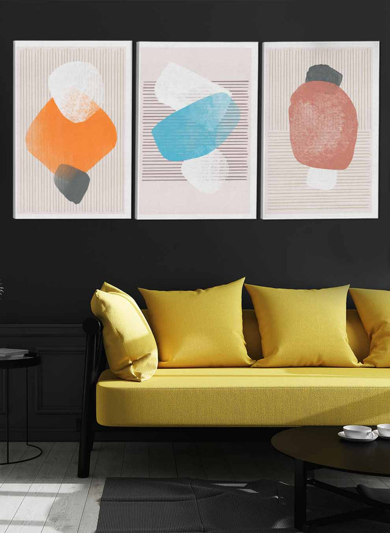 Doodles Vector Shapes Abstract Paintings(set of 3)