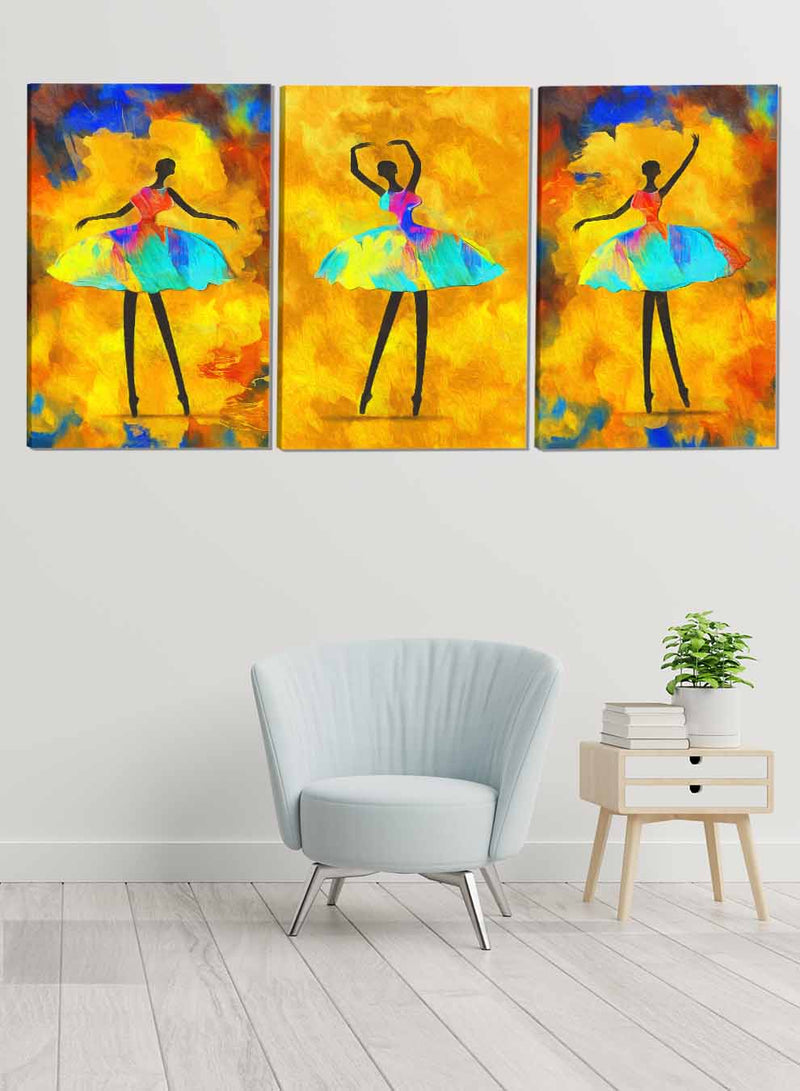Ballerina Dance Abstract Paintings(set of 3)