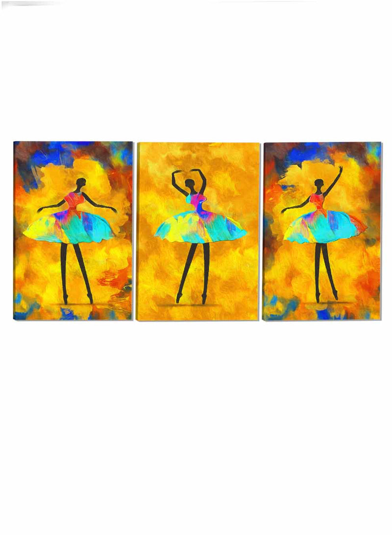 Ballerina Dance Abstract Paintings(set of 3)