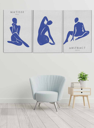 Female Body Matisse Style Abstract Paintings(set of 3)