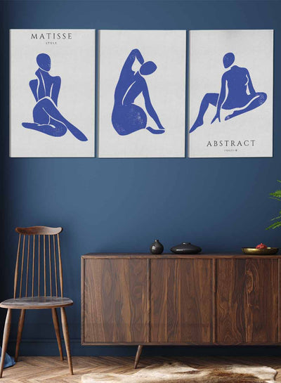 Female Body Matisse Style Abstract Paintings(set of 3)
