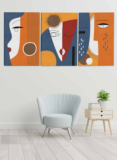 Face Designs Abstract Paintings(set of 3)