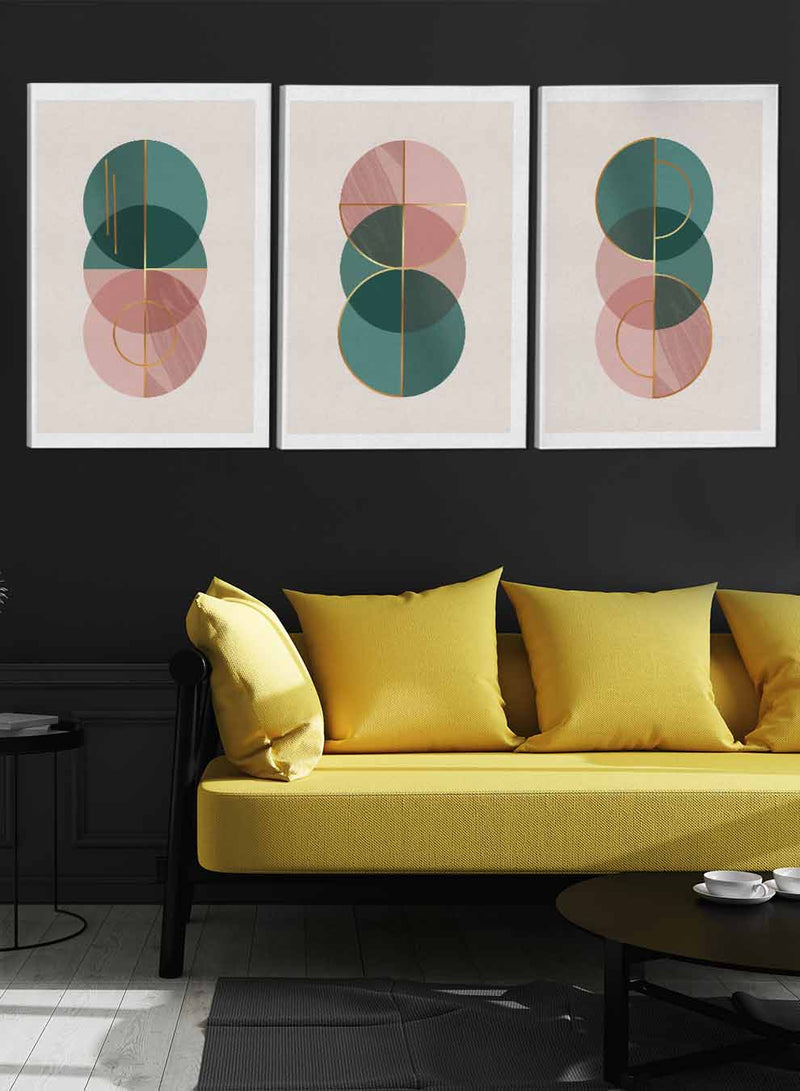 Overlapping Modern Circles Paintings(set of 3)