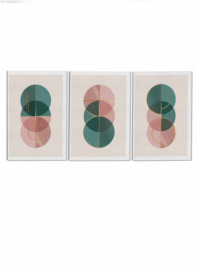 Overlapping Modern Circles Paintings(set of 3)