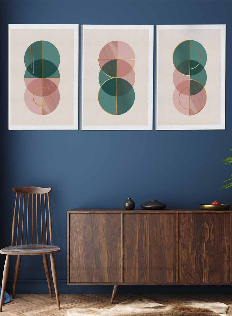 Overlapping Modern Circles Paintings(set of 3)