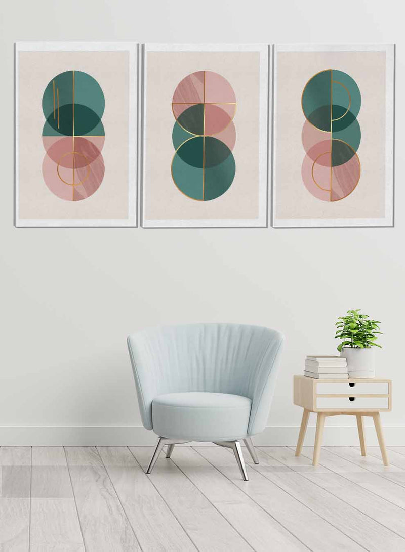 Overlapping Modern Circles Paintings(set of 3)