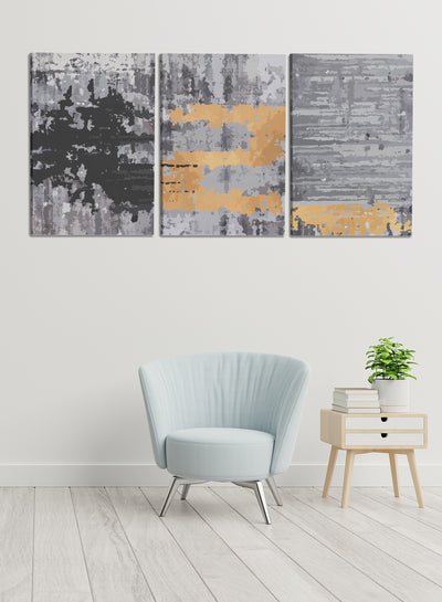 Hand Drawn Triptych Abstract Paintings(set of 3)