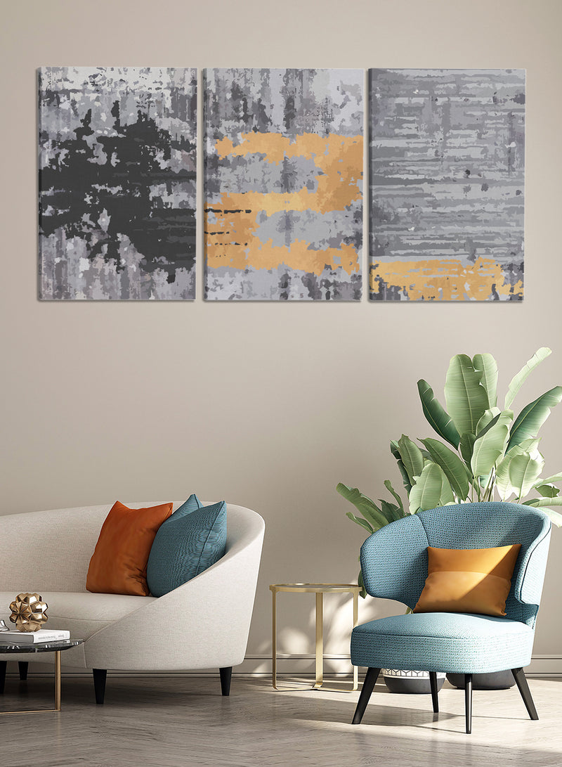 Hand Drawn Triptych Abstract Paintings(set of 3)