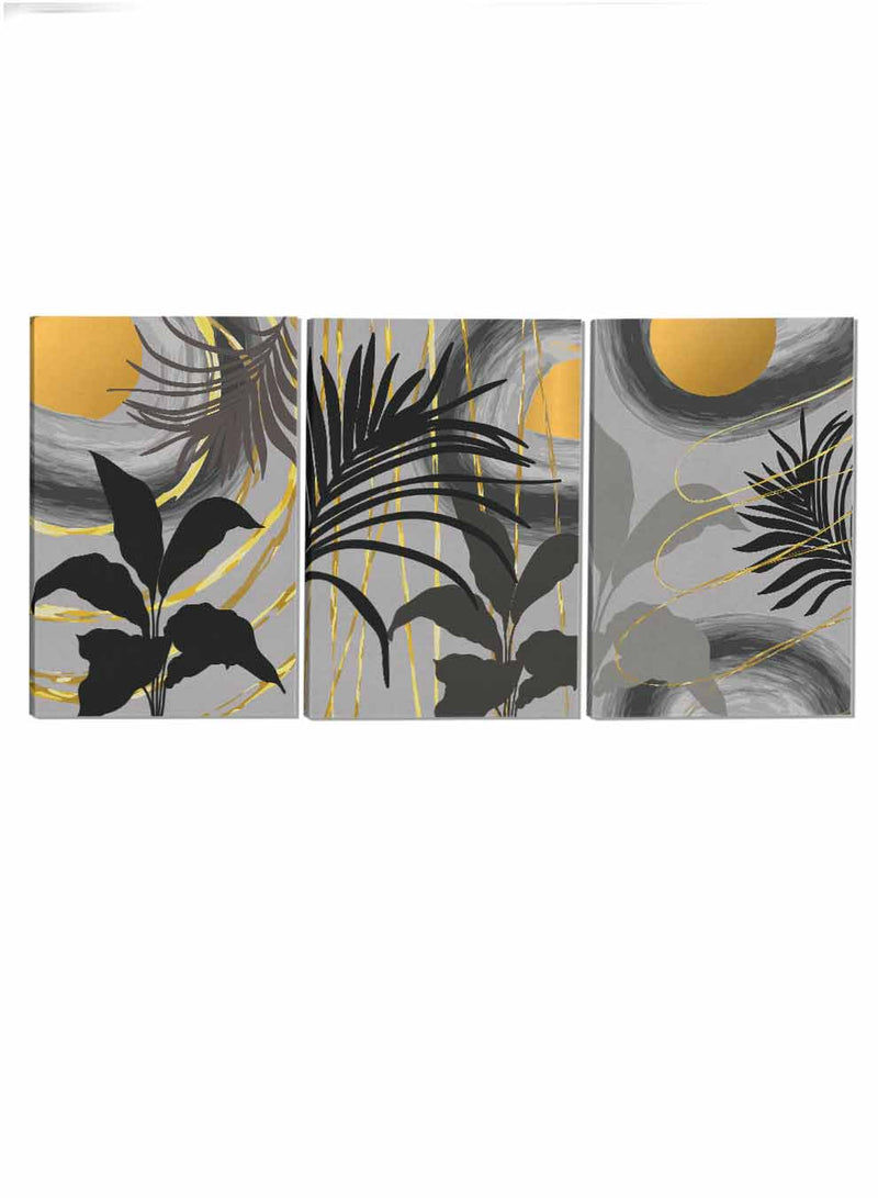 Floral Leaf Abstract Paintings(set of 3)