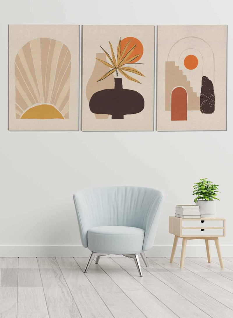 Illustration Bohemian Style Abstract Paintings(set of 3)