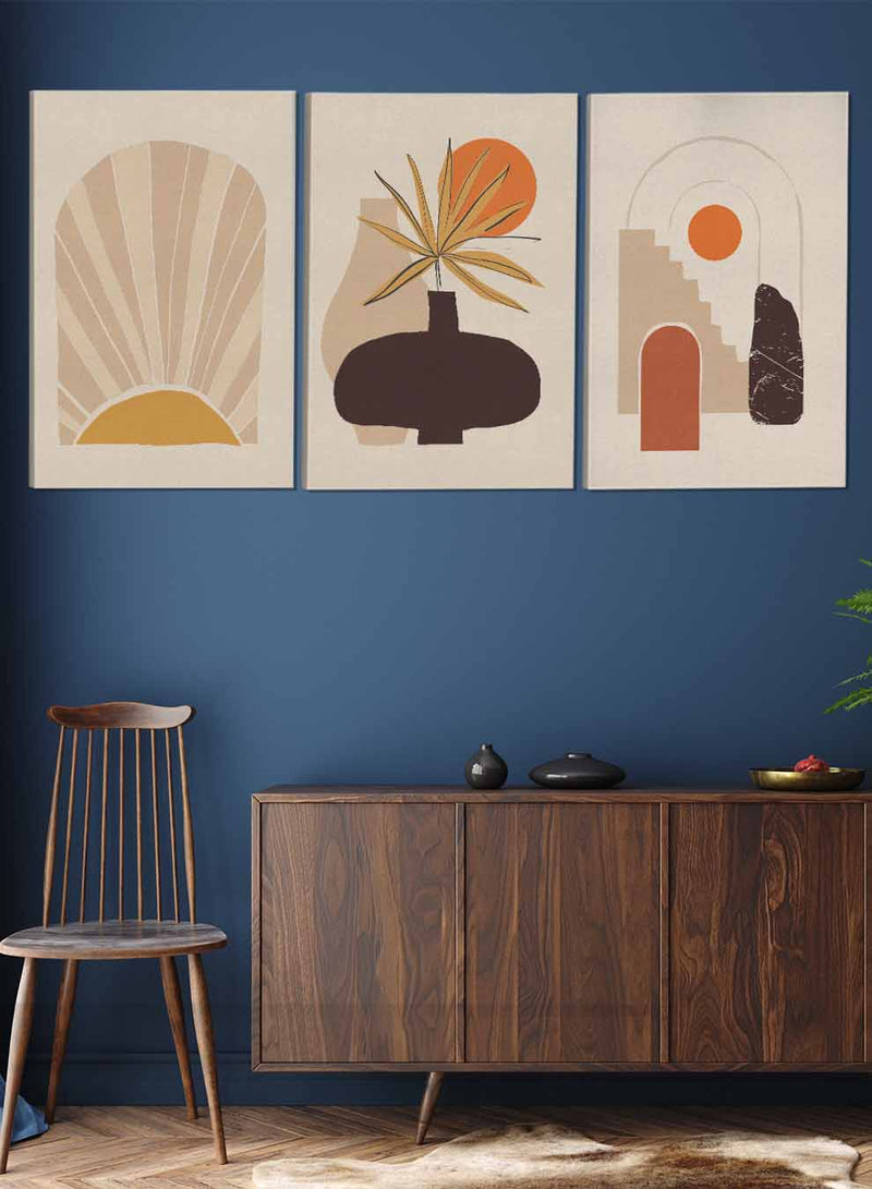 Illustration Bohemian Style Abstract Paintings(set of 3)