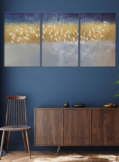 Birds Oil Abstract Paintings(set of 3)