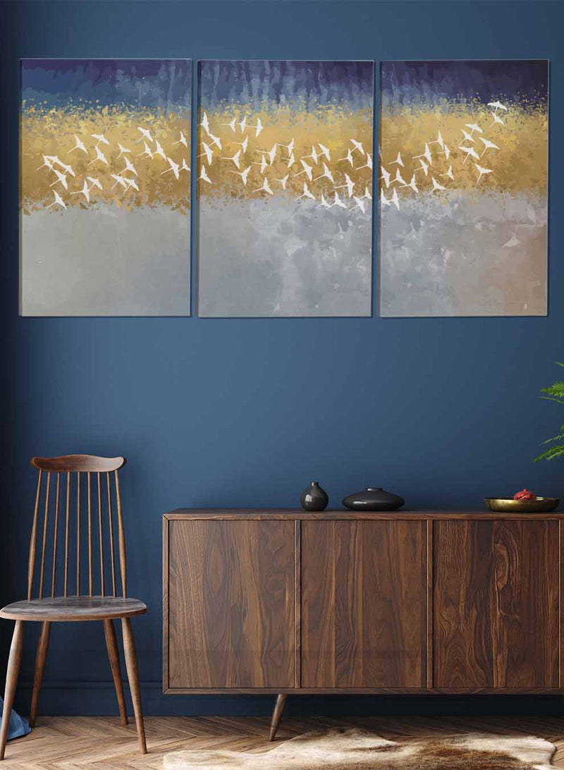 Birds Oil Abstract Paintings(set of 3)