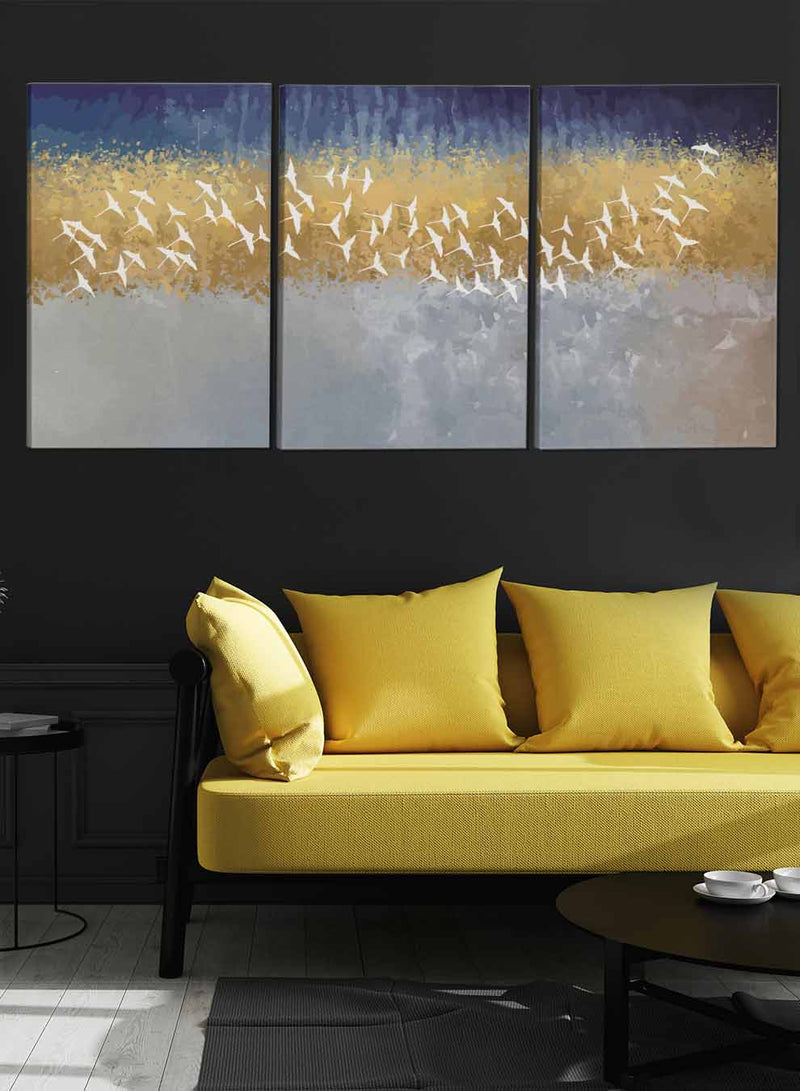 Birds Oil Abstract Paintings(set of 3)