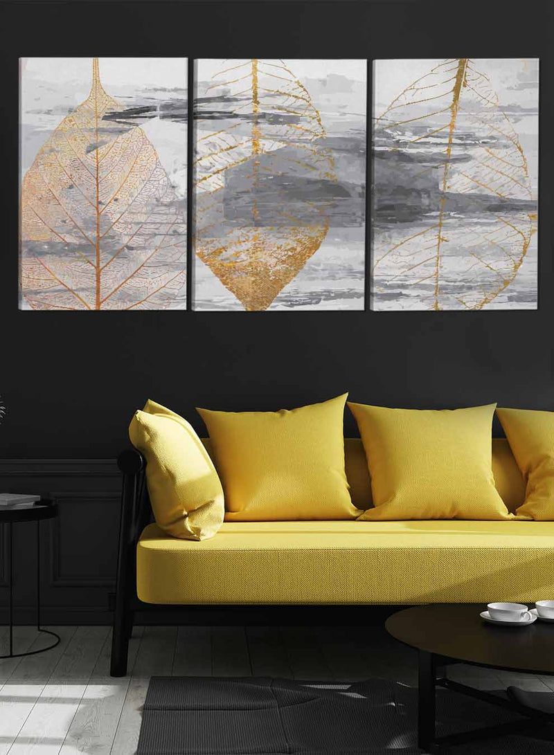 Leaves Triptych Abstract Paintings(set of 3)