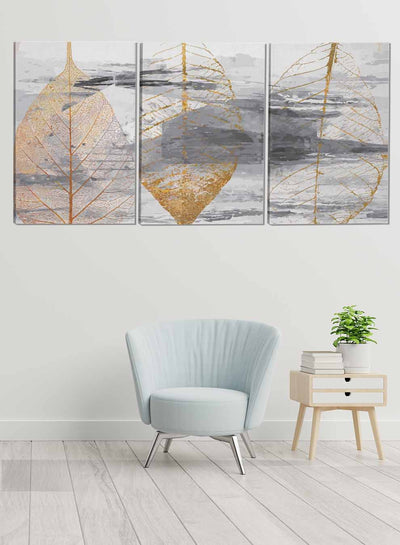 Leaves Triptych Abstract Paintings(set of 3)